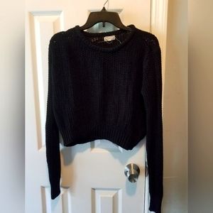Kirra black cropped long sleeve sweater